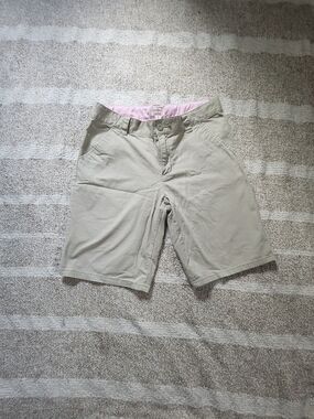 Cat & Jack Beige Bermuda Shorts with Pink Waistband